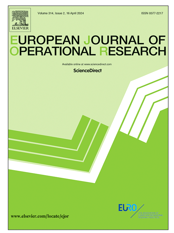 Go to journal home page - European Journal of Operational Research
